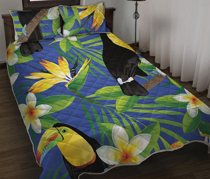 Tropical Keel-Billed Toucan Print Quilt Bed Set