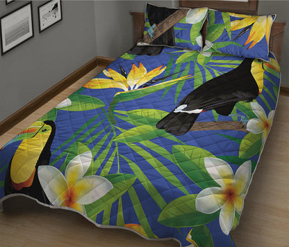 Tropical Keel-Billed Toucan Print Quilt Bed Set