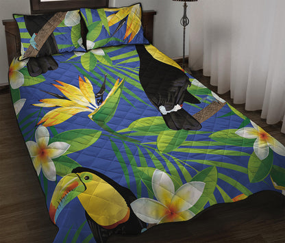 Tropical Keel-Billed Toucan Print Quilt Bed Set