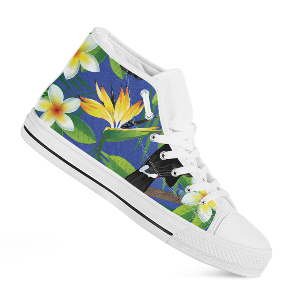 Tropical Keel-Billed Toucan Print White High Top Shoes