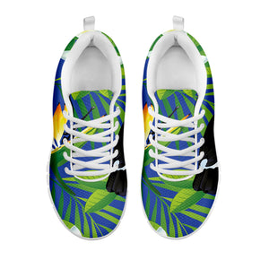 Tropical Keel-Billed Toucan Print White Sneakers