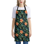 Tropical Leaf And Hawaiian Flower Print Apron