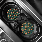 Tropical Leaf And Hawaiian Flower Print Car Coasters