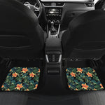 Tropical Leaf And Hawaiian Flower Print Front and Back Car Floor Mats