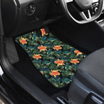 Tropical Leaf And Hawaiian Flower Print Front Car Floor Mats
