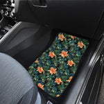 Tropical Leaf And Hawaiian Flower Print Front Car Floor Mats