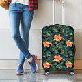 Tropical Leaf And Hawaiian Flower Print Luggage Cover