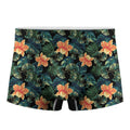 Tropical Leaf And Hawaiian Flower Print Men's Boxer Briefs