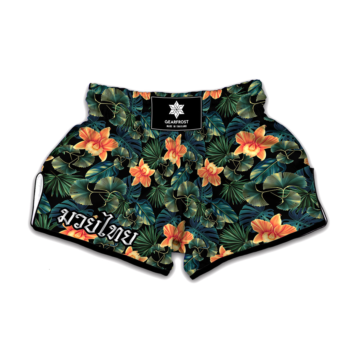 Tropical Leaf And Hawaiian Flower Print Muay Thai Boxing Shorts