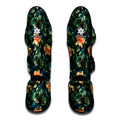 Tropical Leaf And Hawaiian Flower Print Muay Thai Shin Guards
