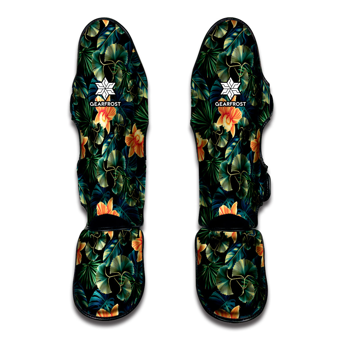 Tropical Leaf And Hawaiian Flower Print Muay Thai Shin Guard