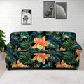 Tropical Leaf And Hawaiian Flower Print Sofa Cover