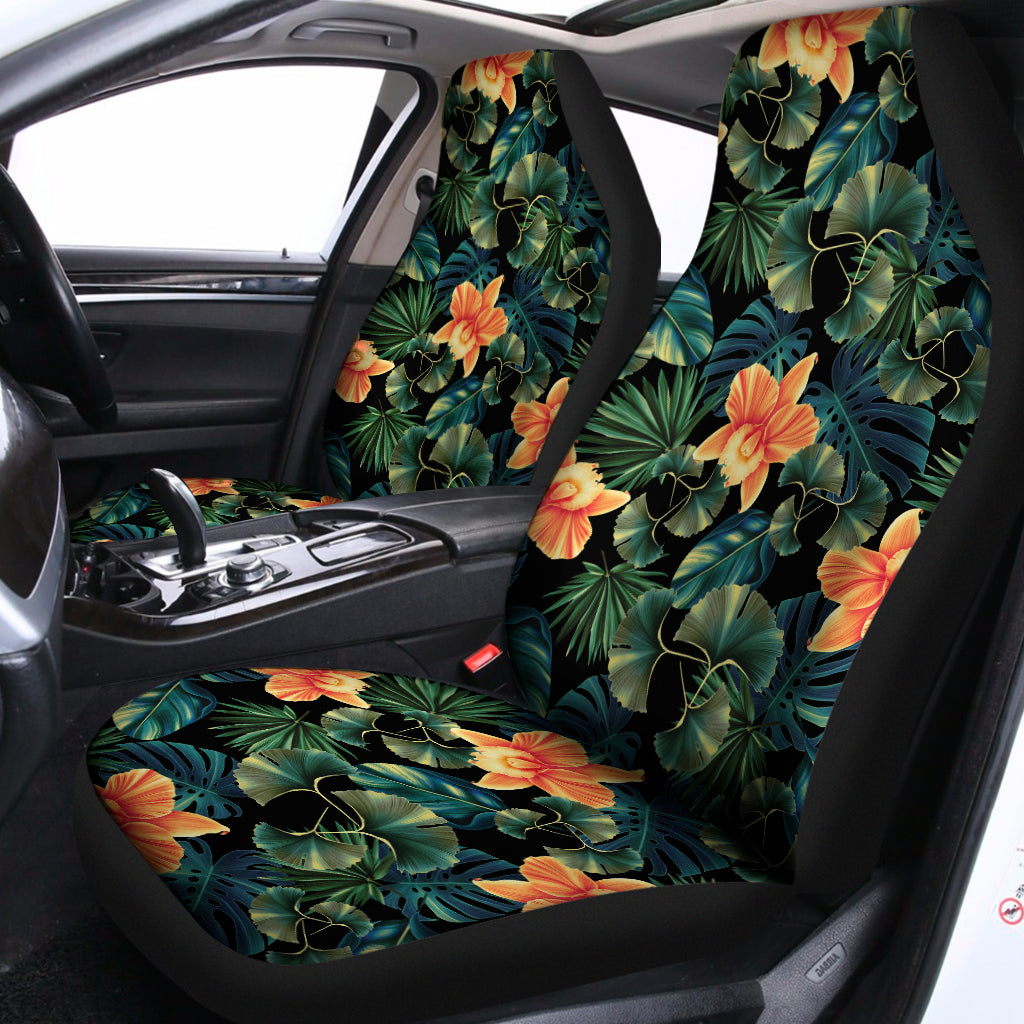 Tropical Leaf And Hawaiian Flower Print Universal Fit Car Seat Covers