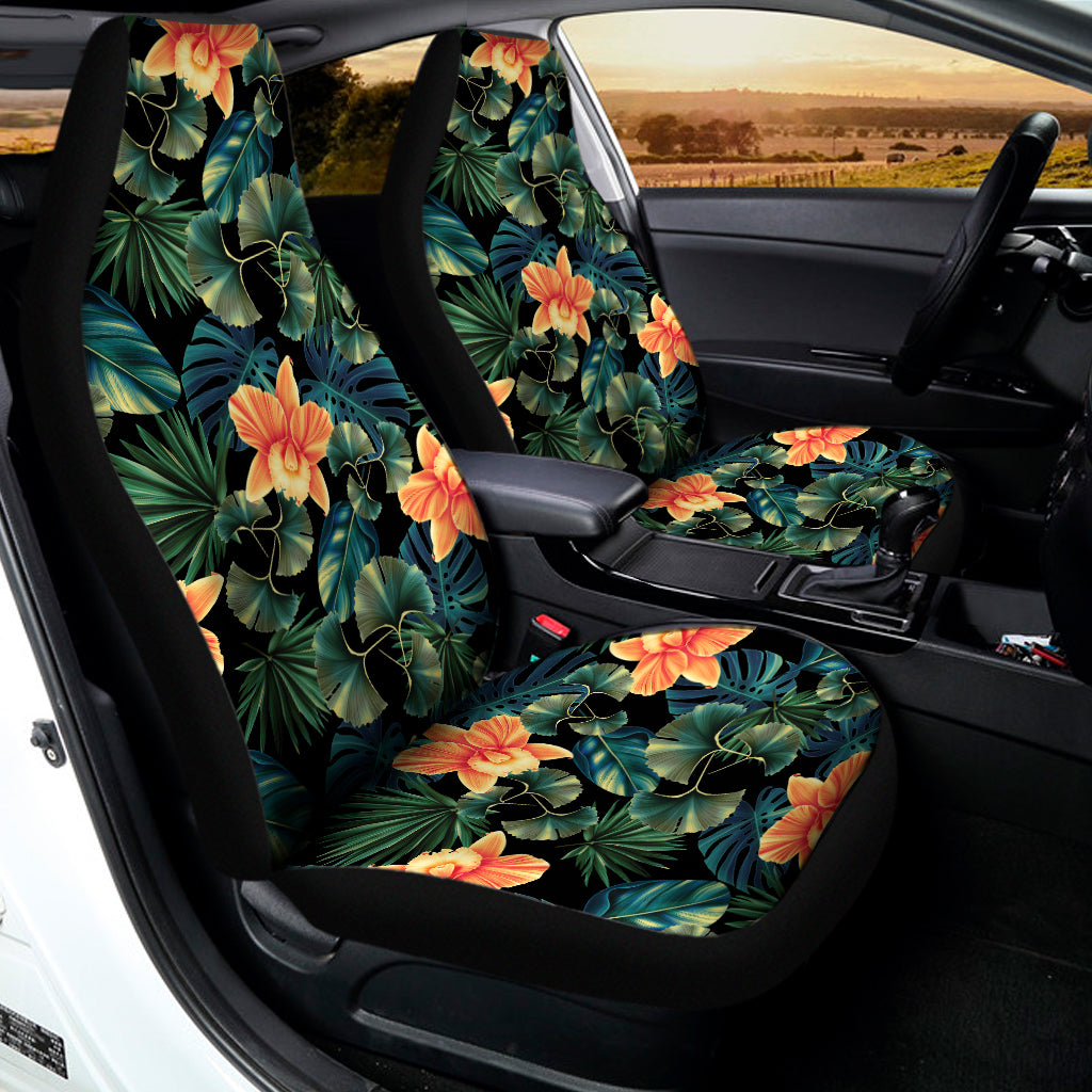 Tropical Leaf And Hawaiian Flower Print Universal Fit Car Seat Covers