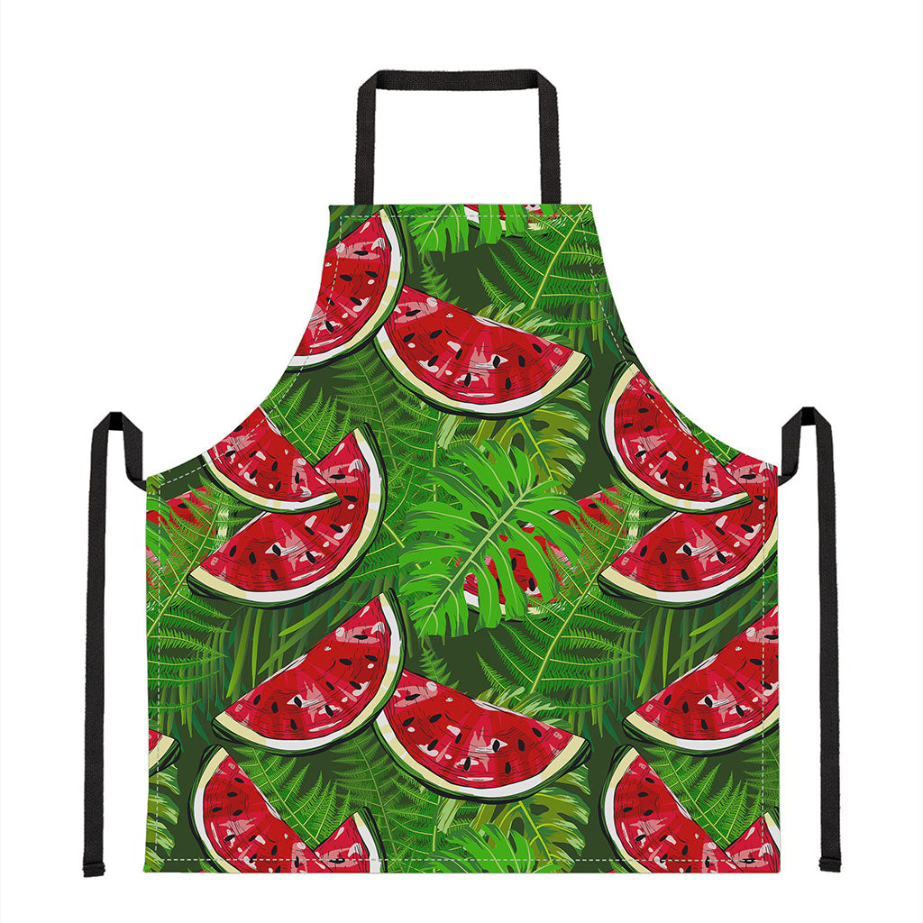 Tropical Leaf Watermelon Pattern Print Apron