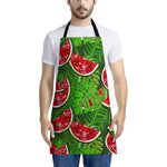 Tropical Leaf Watermelon Pattern Print Apron