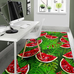 Tropical Leaf Watermelon Pattern Print Area Rug GearFrost