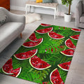 Tropical Leaf Watermelon Pattern Print Floor Mat