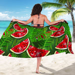 Tropical Leaf Watermelon Pattern Print Beach Sarong Wrap
