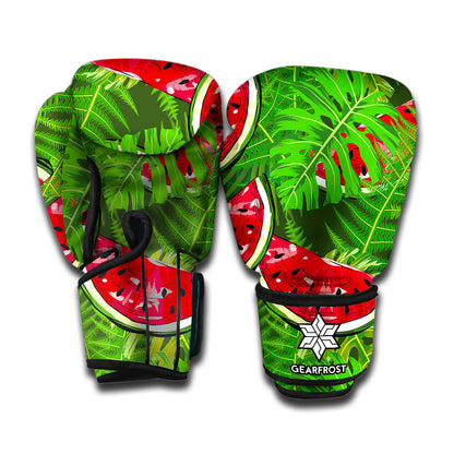 Tropical Leaf Watermelon Pattern Print Boxing Gloves