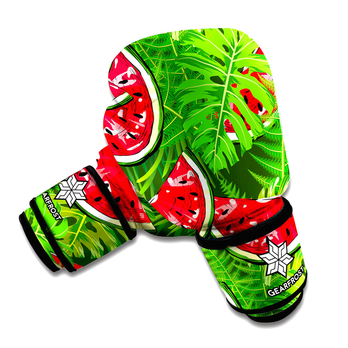 Tropical Leaf Watermelon Pattern Print Boxing Gloves