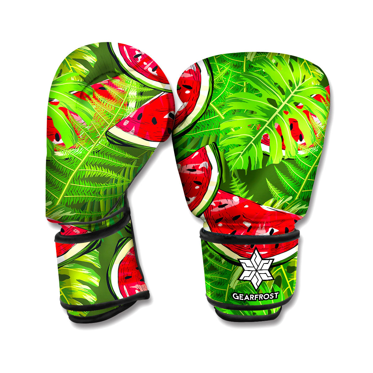 Tropical Leaf Watermelon Pattern Print Boxing Gloves