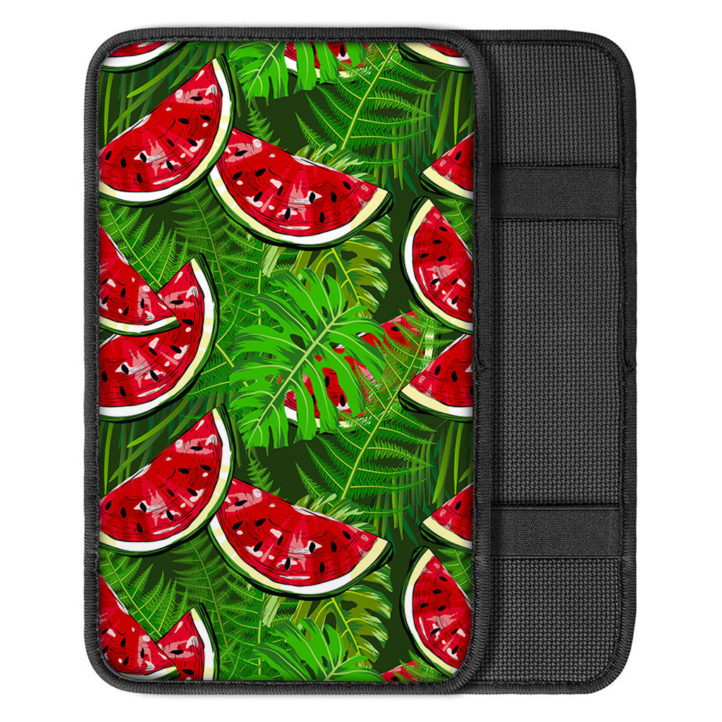 Tropical Leaf Watermelon Pattern Print Car Center Console Cover