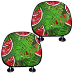 Tropical Leaf Watermelon Pattern Print Car Headrest Covers