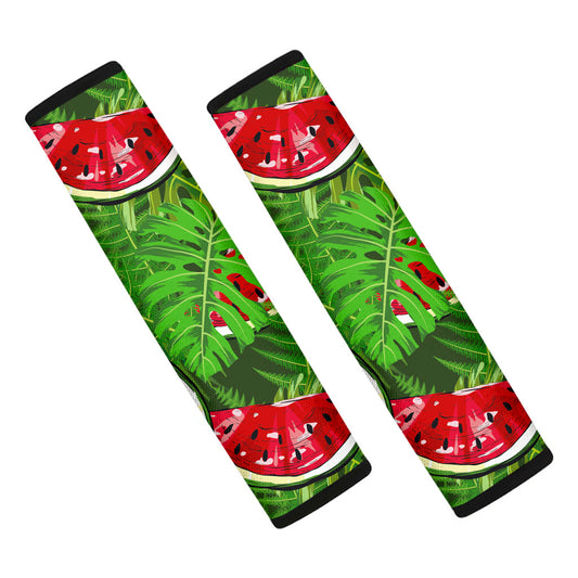 Tropical Leaf Watermelon Pattern Print Car Seat Belt Covers
