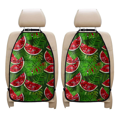Tropical Leaf Watermelon Pattern Print Car Seat Organizers