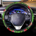 Tropical Leaf Watermelon Pattern Print Car Steering Wheel Cover