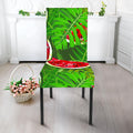 Tropical Leaf Watermelon Pattern Print Dining Chair Slipcover