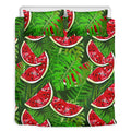 Tropical Leaf Watermelon Pattern Print Duvet Cover Bedding Set