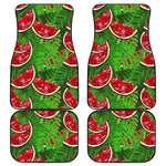 Tropical Leaf Watermelon Pattern Print Front and Back Car Floor Mats