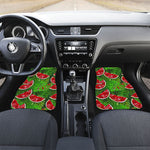 Tropical Leaf Watermelon Pattern Print Front and Back Car Floor Mats