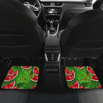Tropical Leaf Watermelon Pattern Print Front and Back Car Floor Mats
