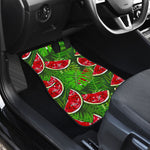 Tropical Leaf Watermelon Pattern Print Front and Back Car Floor Mats