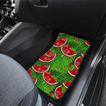 Tropical Leaf Watermelon Pattern Print Front and Back Car Floor Mats