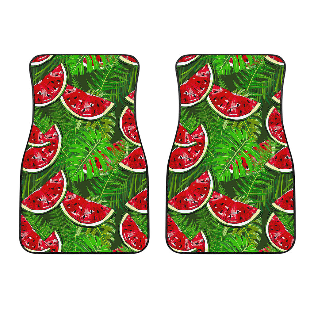 Tropical Leaf Watermelon Pattern Print Front Car Floor Mats