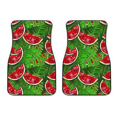 Tropical Leaf Watermelon Pattern Print Front Car Floor Mats
