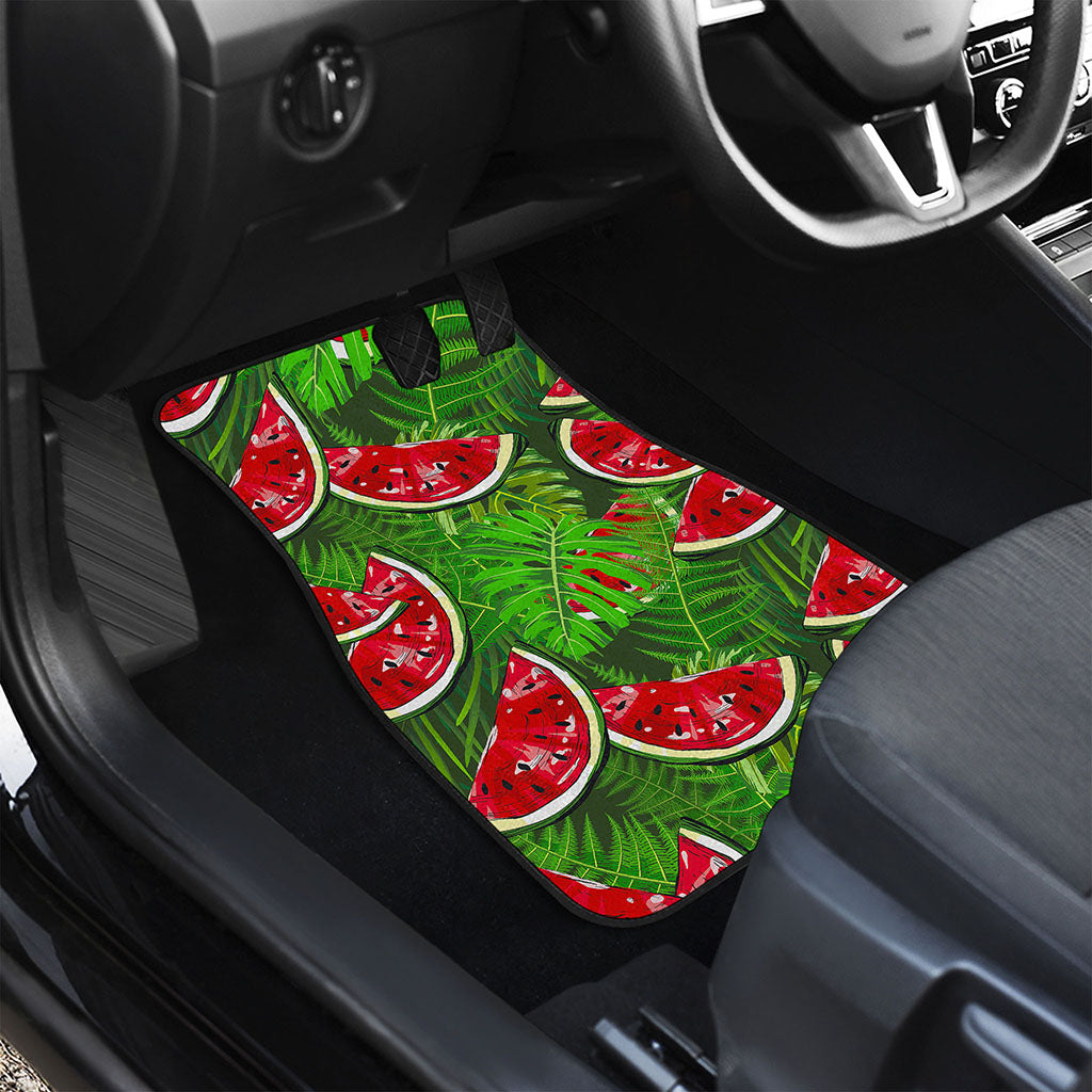 Tropical Leaf Watermelon Pattern Print Front Car Floor Mats