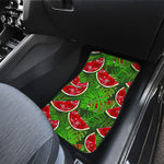 Tropical Leaf Watermelon Pattern Print Front Car Floor Mats