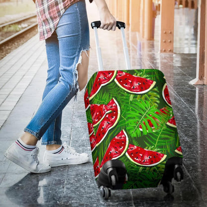Tropical Leaf Watermelon Pattern Print Luggage Cover GearFrost