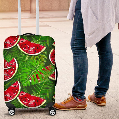 Tropical Leaf Watermelon Pattern Print Luggage Cover GearFrost