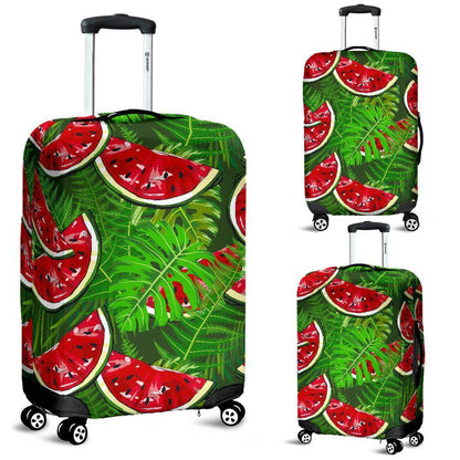 Tropical Leaf Watermelon Pattern Print Luggage Cover GearFrost