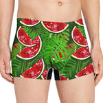 Tropical Leaf Watermelon Pattern Print Men's Boxer Briefs