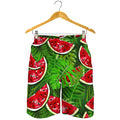 Tropical Leaf Watermelon Pattern Print Men's Shorts