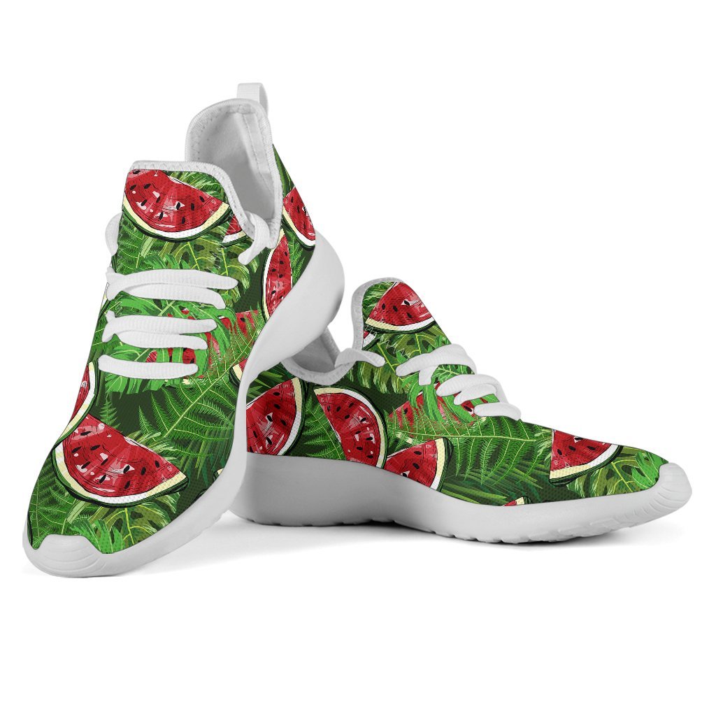 Tropical Leaf Watermelon Pattern Print Mesh Knit Shoes GearFrost