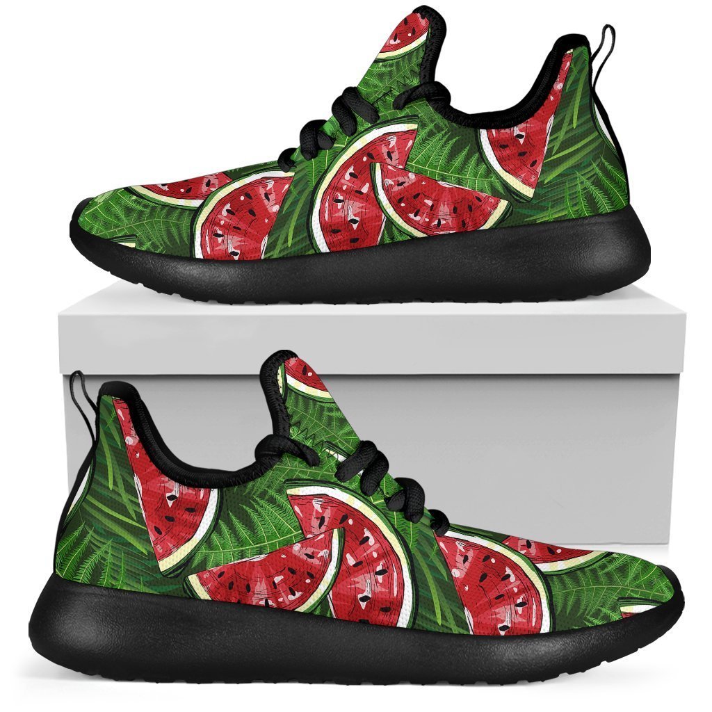 Tropical Leaf Watermelon Pattern Print Mesh Knit Shoes GearFrost
