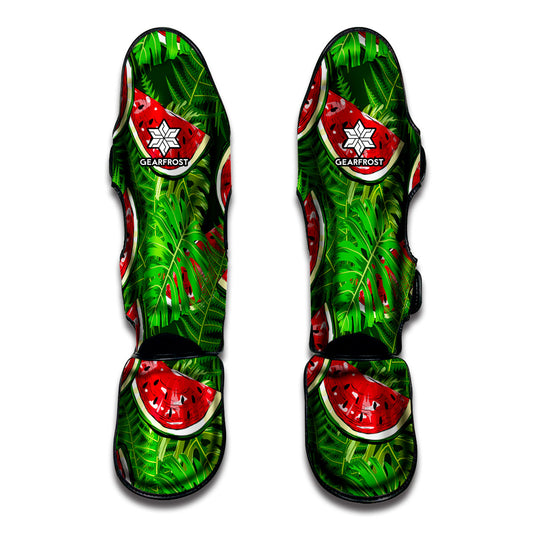 Tropical Leaf Watermelon Pattern Print Muay Thai Shin Guard